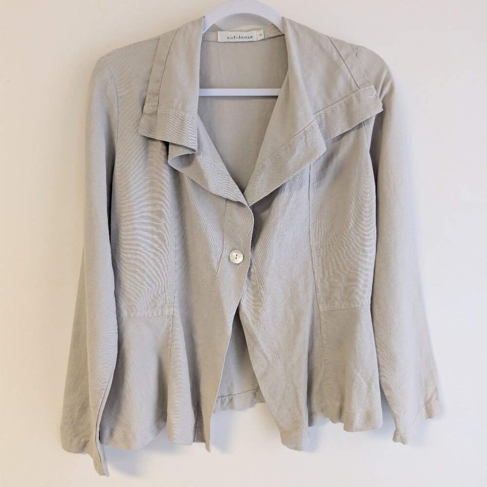 cut loose one button blazer jacket